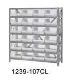 Quantum Clear-View Shelf Bin - Complete Steel Packages 1239-107CL