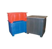 Seamles Plastic Nesting Pallet Containers - Large Capacity with Fork Tubes