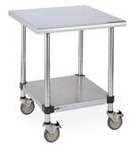 Metro Lab Table with Stainless Island Top and Solid HD Shelf Model No. LTSM30IS (casters ordered separately)