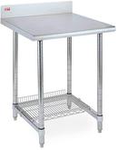 Metro Lab Table with Stainless Backsplash Top and Solid HD Shelf (shown with 3-sided frame instead of solid HD shelf)