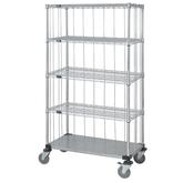 Quantum 3 Sided Wire Shelves Solid Shelf Enclosure Cart