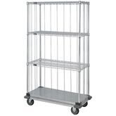 Quantum Dolly Base 3 Sided 3 Wire Shelves Solid Shelf Enclosure Cart