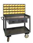 Durham Mobile Work Station with Louvered Panel Model No. RSC-2436-2-LP-2DR-32B-95