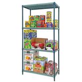 Quantum Proform Green Wire Plastic Mat One Box Shelving - 63" H 4 Shelves