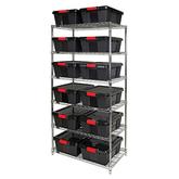 Quantum Black Latch Container Wire Shelving System