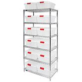 Quantum Clear Latch Container Wire Shelving System