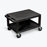 LUXOR Black AV Cart - 2 Shelf