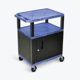 LUXOR 34" Blue Tuffy Utility Cart - Three Shelves