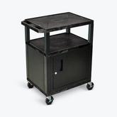 LUXOR AV Cart - 3 Shelf & Cabinet