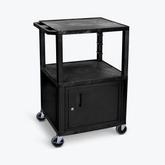 LUXOR Black AV Cart - Cabinet Style
