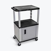LUXOR Nickel AV Cart - Cabinet Style